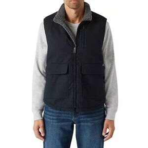 NWT Lee Workwear Canvas Vest Sherpa Lined BLACK Mens M Medium